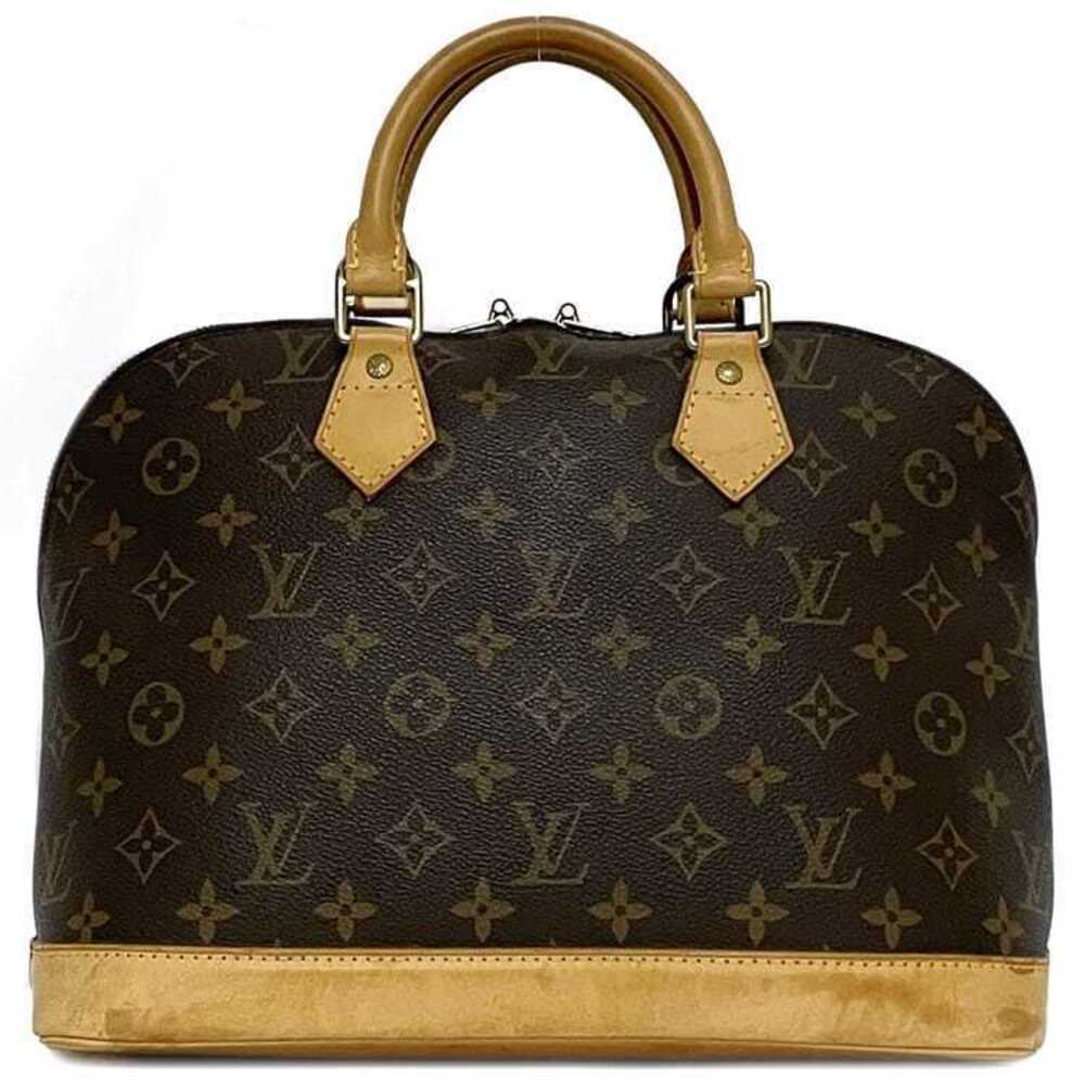 Louis Vuitton Alma Handbag Brown Monogram Canvas Leather Zipper Logo